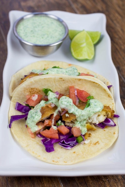 Fish Tacos with Creamy Jalapeño Sauce